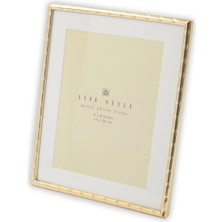 Benim Evim Dekoratif Hediyelik Gold Çizgili Çerçeve 15X20CM Şık Metal Hediyelik Anı 1 Adet