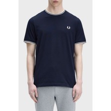 Fred Perry  Pamuk Regular Fit Şerit Detaylı Sıfır Yaka T Shirt Erkek T Shirt M1588 795