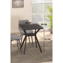 Ventora Yemek Masası Siyah Renk Metal Ayaklı Mutfak Masası Yemek Masası Masa
