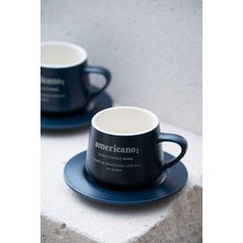 Acar Blush Lacivert 4 Parça 2 Kişilik Fincan Takımı 200 ml