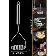 25 cm Paslanmaz Metal | Dayanıklı Şık Patates Ezici | Sarımsak Ezici | Mutfak Presi