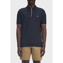 Fred Perry  Pamuklu Regular Fit Yarım Fermuarlı Polo Yaka T Shirt Erkek Polo Yaka T Shirt M9886 608