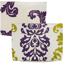 Ham Keten Çiçek Desen 52X37 Kırlent Kılıfı