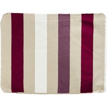 Ham Keten Çizgili 52X37 Kırlent Kılıfı