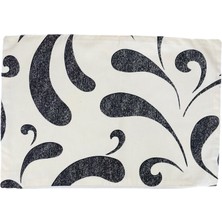 Ham Keten Çiçekli 52X37 Kırlent Kılıfı