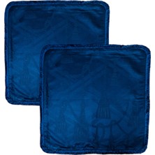 Parlak Lacivert Ithal Kumaş 43X43 Kırlent Kılıfı
