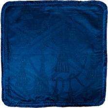 Parlak Lacivert Ithal Kumaş 43X43 Kırlent Kılıfı