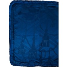 Parlak Lacivert Ithal Kumaş 43X43 Kırlent Kılıfı