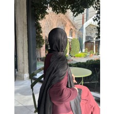 Taş Desen Pamuklu Jakar Şal-Siyah