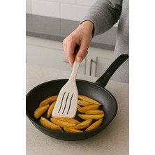 3lü Mini Plastik Spatula Kaşık Çatal Servis Seti Takımı-Isıya Dayanıklı-Teflon Tava Çizilme Karşıtı
