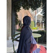 Taş Desen Pamuklu Jakar Şal-Lacivert