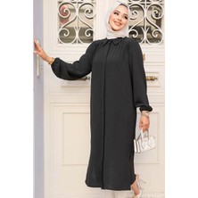 Neva Style Düğmeli Siyah Tesettür Elbise 41401S