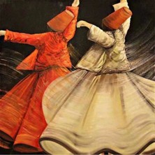 Kanvas Öz E Doğru Yolculuk Mevlana Sayılarla Boyama Seti Rulo