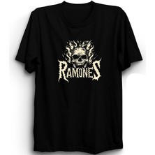 Ramones, Skull, NEW39, Rock Metal Müzik Grubu %100 Pamuk Tişört