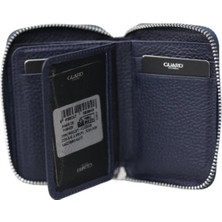 Derije  Deri Fermuarlı Lacivert Mini Erkek Cüzdanı (T1844)
