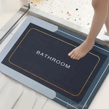 Su Emici Paspas Şık Tasarım Abdest Banyo Paspası Kaymaz Taban Diyatom 35 x 58  cm  Oval Paspas