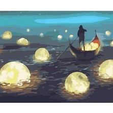 Kanvas Denizdeki Ilham Sayılarla Boyama  Seti Rulo