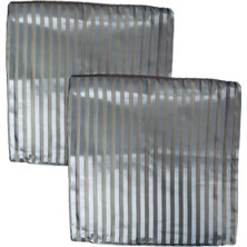 Parlak Ipek Kumaş Çizgili 45X45 Kırlent Kılıf