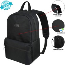 Günlük ve Okul Kullanımına Uygun Siyah Ergonomik Sırt Çantası
