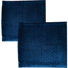 Gold Noktalı Lacivert Goblen 45X45 Kırlent Kılıfı