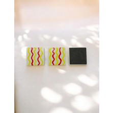 Taraftar Renkli El Yapımı Taş Dekoratif Bardak Altlığı 3"lü Set Renkli Stone Coasters