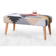 Beshir Kilim Bench Puf-Yaprak