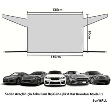 Sedan Araca Arka Cam Gümüş Güneşlik ve Kar Örtüsü Için Uygun - Uv Dirençli, Hava Koşullarına Dayanıklı Model - 1