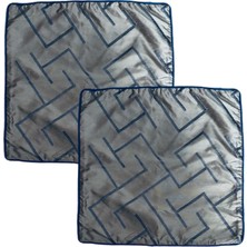 Mavi Fitilli Ipek 45X45 Kırlent Kılıfı