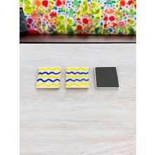 Taraftar Renkli El Yapımı Taş Dekoratif Bardak Altlığı 3"lü Set Renkli Stone Coasters