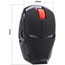 M8 2.4 Ghz Iron Man Tasarımlı Kablosuz Sessiz Kırmızı Işıklı Mouse