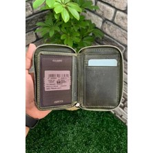 Derije  Deri Fermuarlı Taba Erkek Mini Cüzdan (T260)