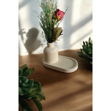 Dekoratif Beton Tabak Sunumluk, Saksılık,mumluk 2'li Set