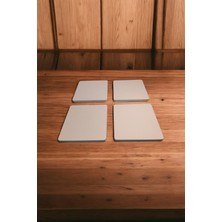 4’lü Set Kare Bardak Altı Uv Baskıya Uygun  Hazır Doğal Taş 10X10CM