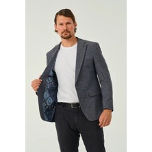 Erkek Slim Fit Blazer Ceket Koyu Mavi