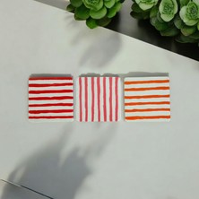 Kare Line El Yapımı Taş Renkli Dekoratif Bardak Altlığı 3"lü Set Renkli Stone Coasters