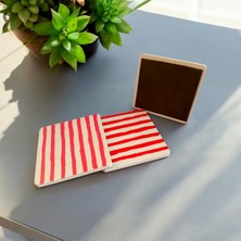 Kare Line El Yapımı Taş Renkli Dekoratif Bardak Altlığı 3"lü Set Renkli Stone Coasters