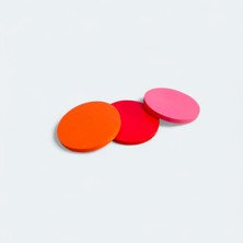 Daire Flat El Yapımı Taş Renkli Dekoratif Bardak Altlığı 3"lü Set Renkli Stone Coasters