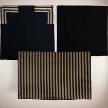 Saten Gold Çizgili 3’lü Takım Kırlent Kılıfı