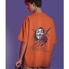 Terzili Giyin V For Vendetta Baskılı Oversize Erkek Tişört
