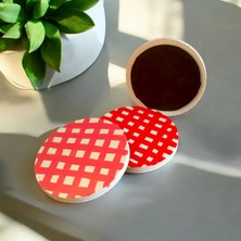 Daire Line El Yapımı Taş Renkli Dekoratif Bardak Altlığı 3"lü Set Renkli Stone Coasters