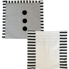 Ham Keten Düğme Aksesuarlı 45X45 Kırlent Kılıf