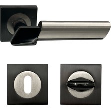 Sofuoğlu Linda Zamak Füme Saten Kare Rozetli Kapı Kolu