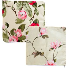 Ham Keten 45X45 Çiçekli Kırlent Kılıf