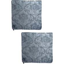 Gri Ipek Damask Desen 43X43 Handmade Kırlent Kılı