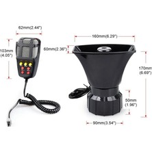 Extra Market 7 Sesli Mikrofonlu Megafon Siren 100 Watt Yüksek Sesli 12 Volt Dat Dat