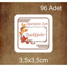Teşekkürler 12 Yapışkanlı Etiket Stıcers