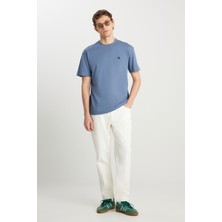 %100  Pamuk Frank Relaxed Fit Geniş Kesim Beyaz Jean Denim Pantolon