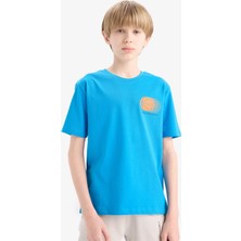 DeFacto Bisiklet Yaka Baskılı Kısa Kollu Tişört Erkek Çocuk E0175A825HS