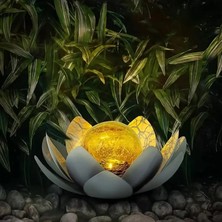Güneş Enerjili Nilüfer Çiçeği Lotus Işıkları Suya Dayanıklı Dış Mekan LED Aydınlatma