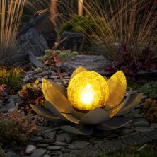 Güneş Enerjili Nilüfer Çiçeği Lotus Işıkları Suya Dayanıklı Dış Mekan LED Aydınlatma
